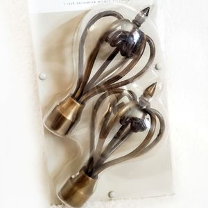 Italian Style Finials New in Package Curtains Drapery Brushed Bronze, New!!